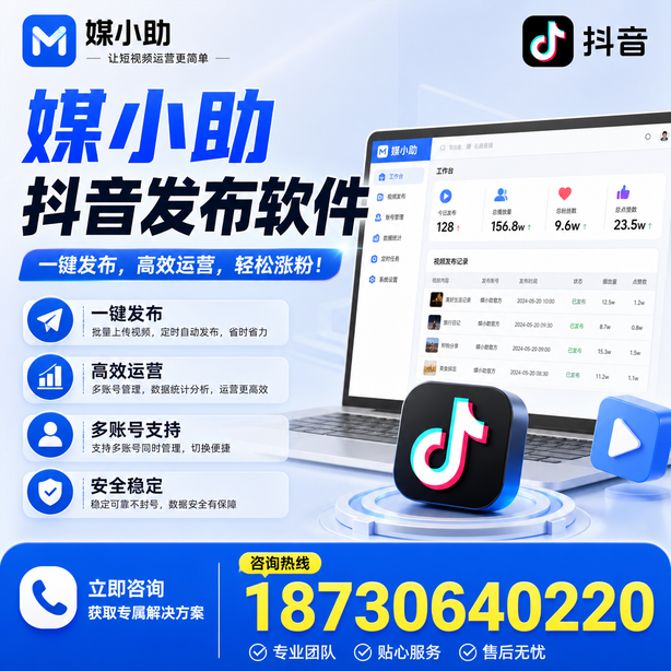 阳江媒小助抖音快手批量发布软件